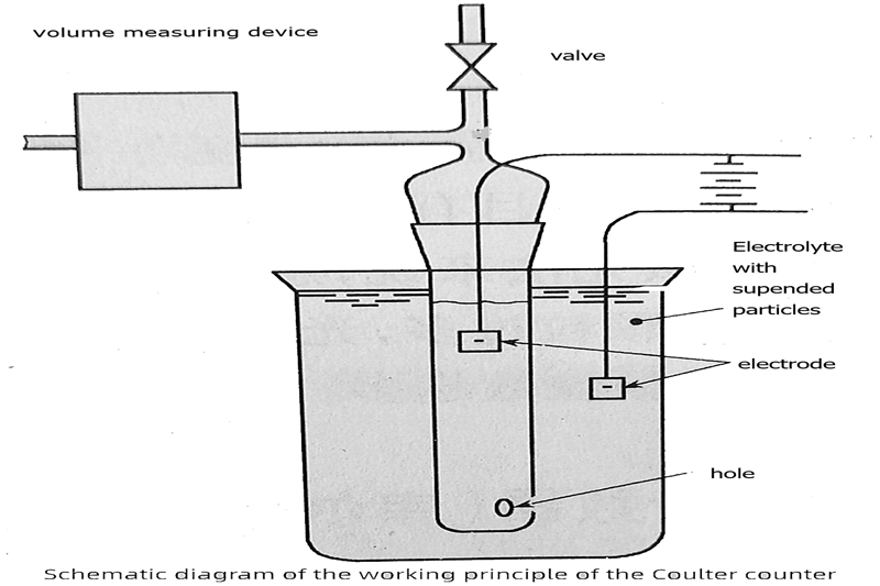 What is the particle size measurement principle of the resistance method particle counter (Coulter instrument)?